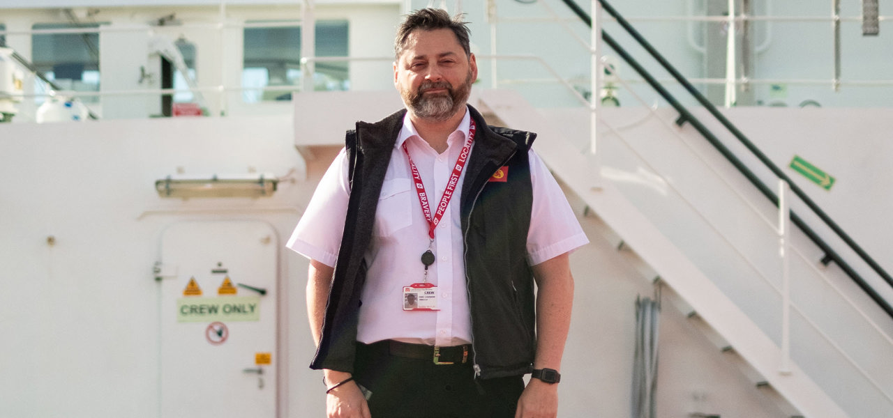 Crew member on deck