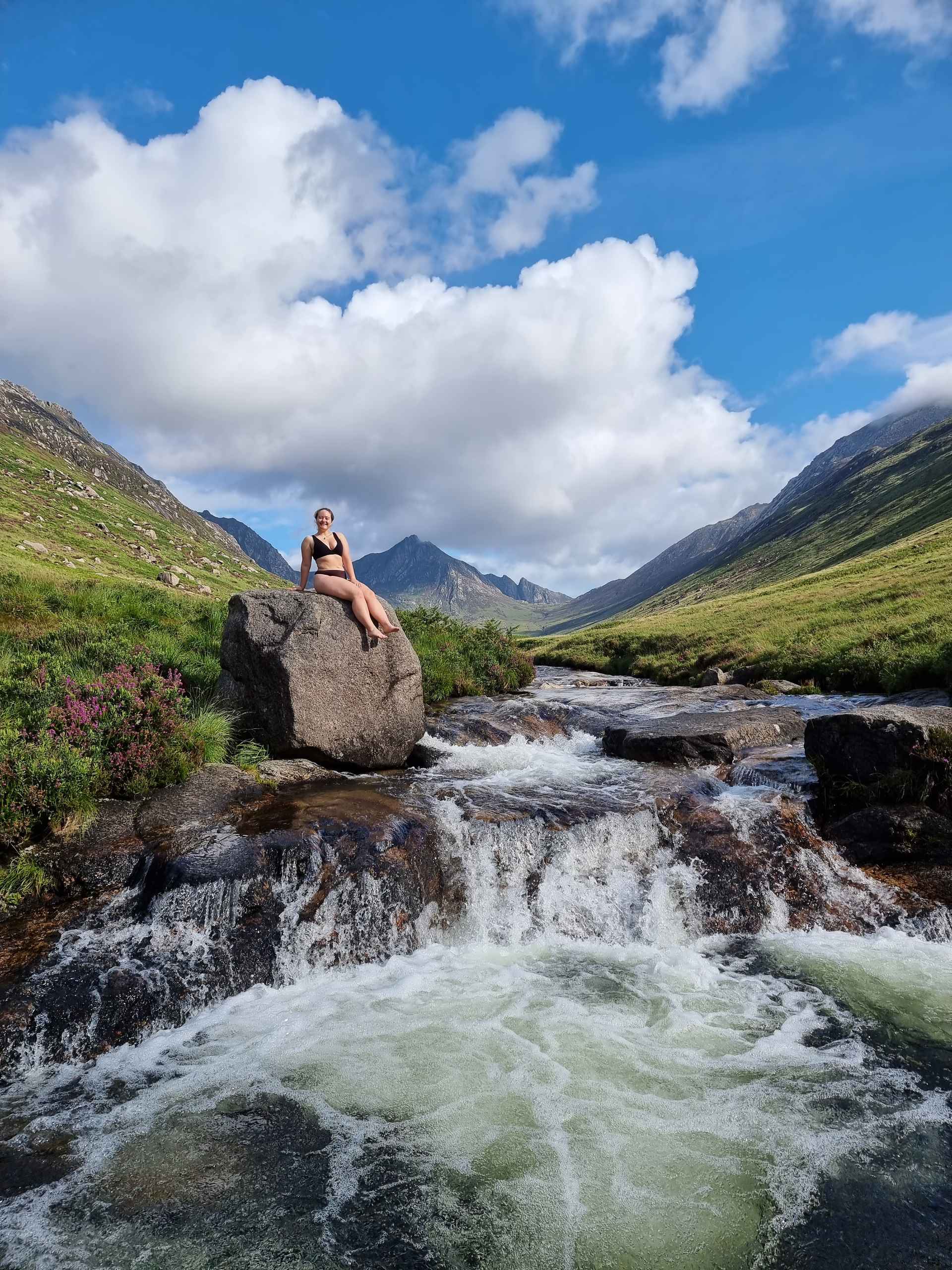 A lady enjoying the sunshine at Glen Rosa, Arran
