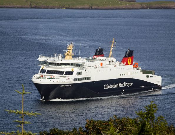 MV Loch Seaforth sailing near to the port. CalMac