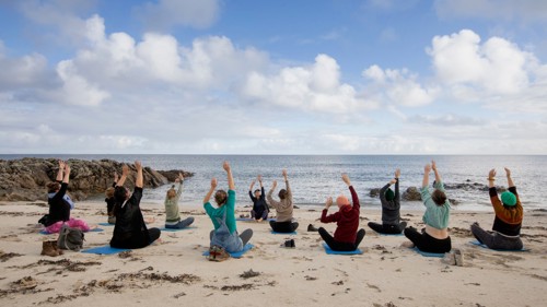 Sea Change Film Festival, Tiree, Beach Yoga