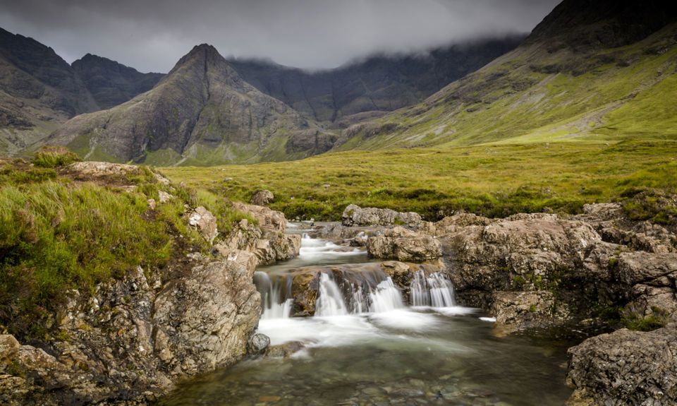  The Fairy Pools, with mountains in the background Isle Of Skye.