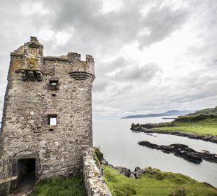 A close view of Gylen Castle on the isle of Kerrera