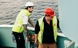 Crew members on board MV Caledonian Isles