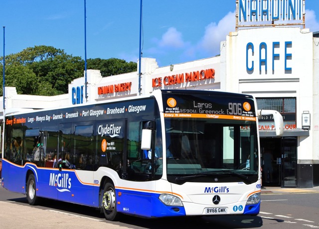 McGills bus outside Nardini's, Largs