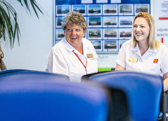 Port staff at Ardrossan Ferry Terminal