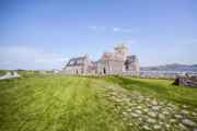 Iona Abbey and grounds. A view of the stone path leading to the Abbey