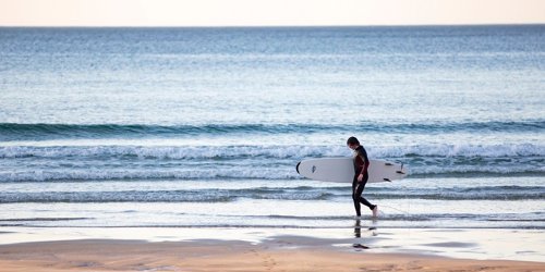 A surfer on Tiree