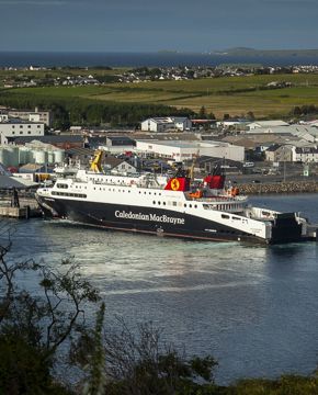 MV Loch Seaforth ferry berthed at the Port of Stornoway, Lewis.