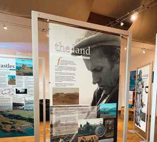 A large display panel showing the history of the land of Lismore, within a heritage centre.