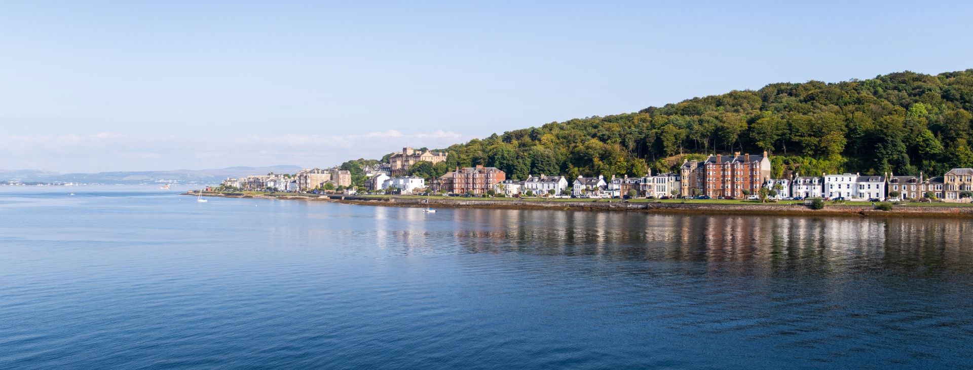 A view of Rothesay from the Caledonian MacBrayne ferry  