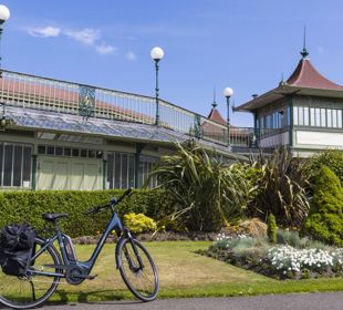 A bike outside the Discovery Centre in Rothesay, Bute