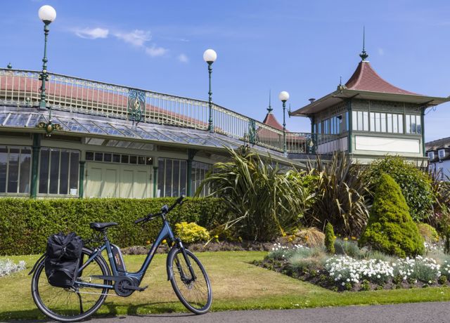 A bike outside the Discovery Centre in Rothesay, Bute