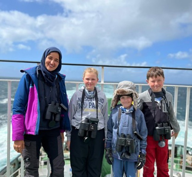 Carbost Primary pupils and their teacher onboard MV Hebrides
