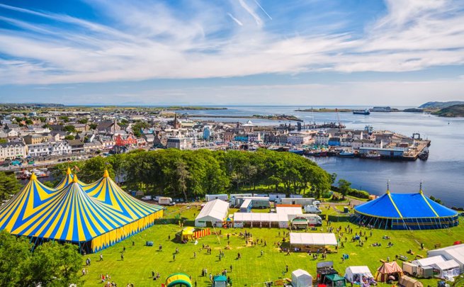 Aerial view of Heb Celt Festival Park