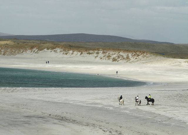 Horses and riders from Uist Community Horse Riding School on An Cethan Beach