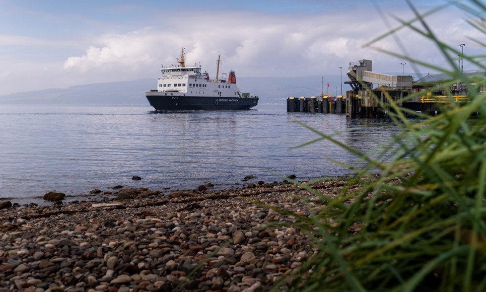 MV Bute from a beach at Wemyss Bay