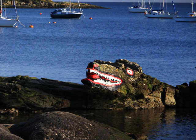 A view of crocodile rock on Millport, Isle of Cumbrae