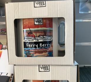 Tiree Tea mug in a white box