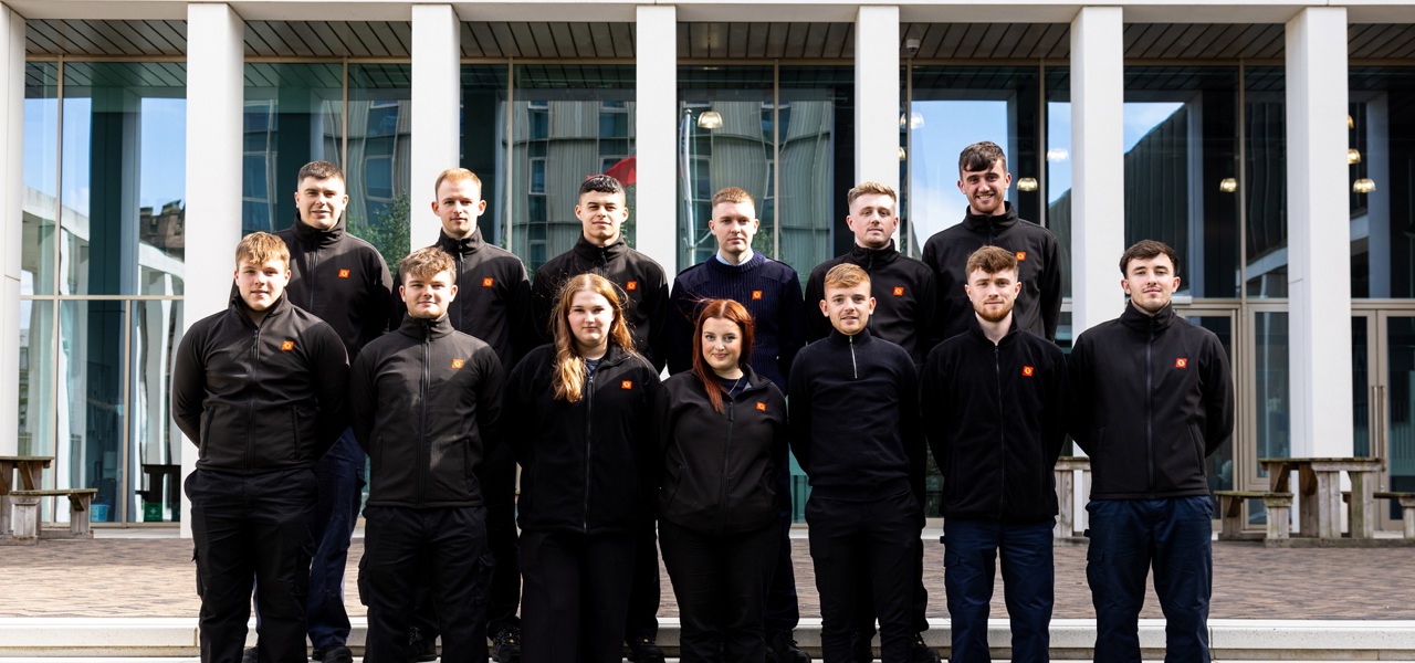 Modern Apprentices 2023 outside City of Glasgow College