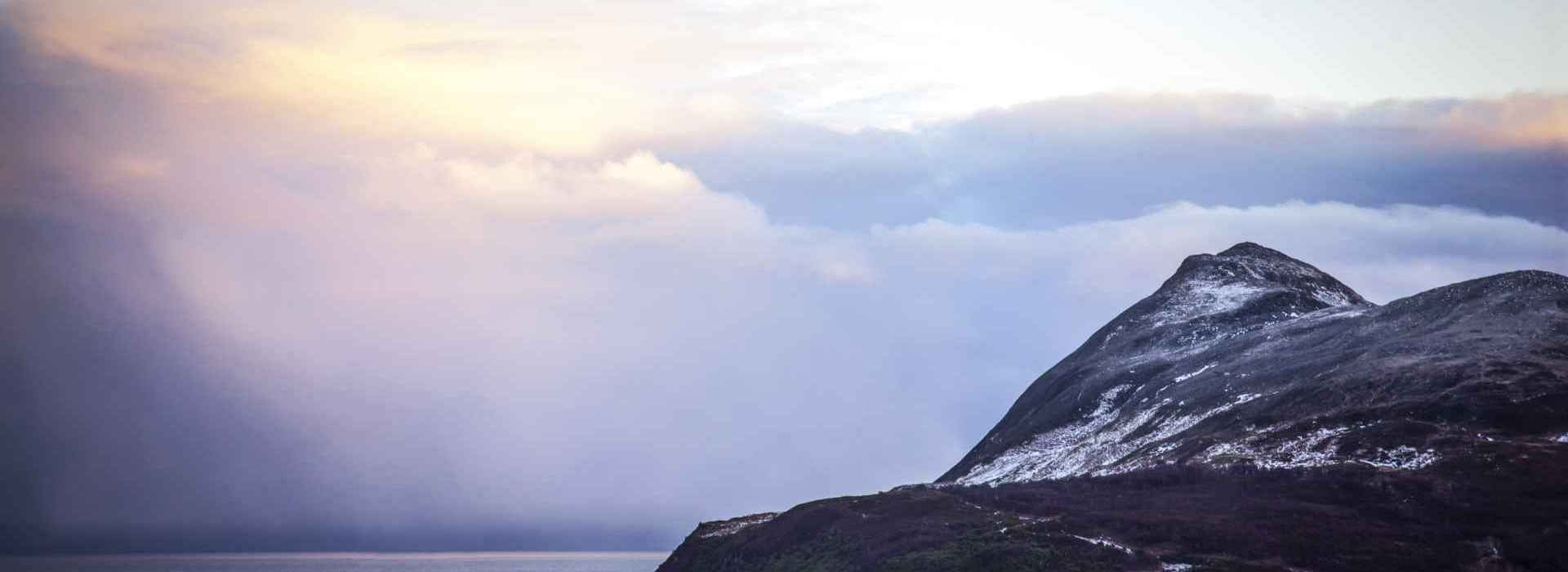 Views of Arran. Snow on the hills.