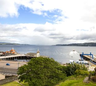 A view of Dunoon pier and across to Gourock