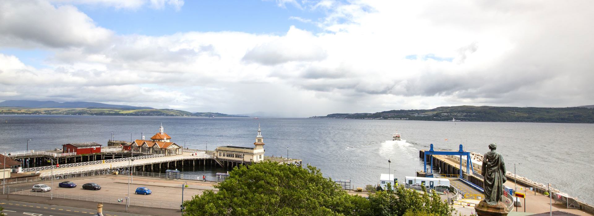 A view of Dunoon pier and across to Gourock